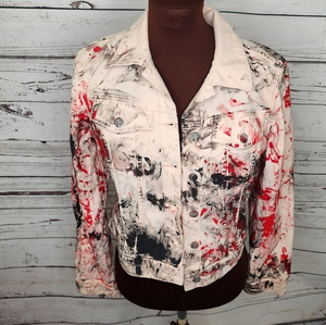 Upcycled‎ Jessica Simpson Paint Blood Splatter Jacket Coat
